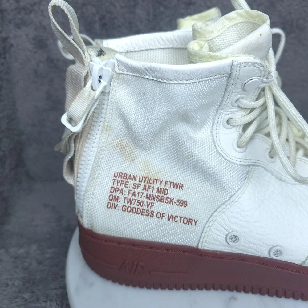 Nike SF Air Force 1 Mid Shoes Mens Size 10.5 White Red Sneakers 917753-100